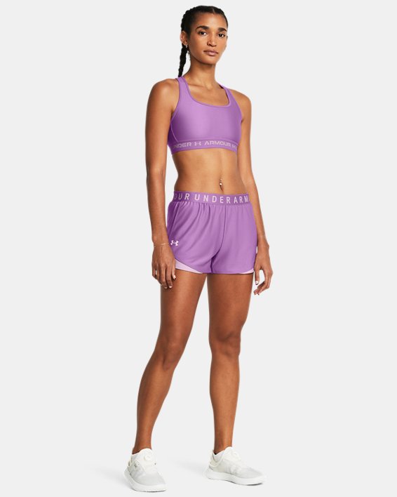 女士UA Play Up Shorts 3.0短褲 in Purple image number 2